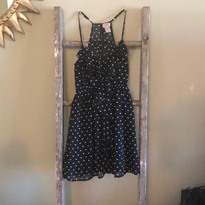 Black polka dot dress